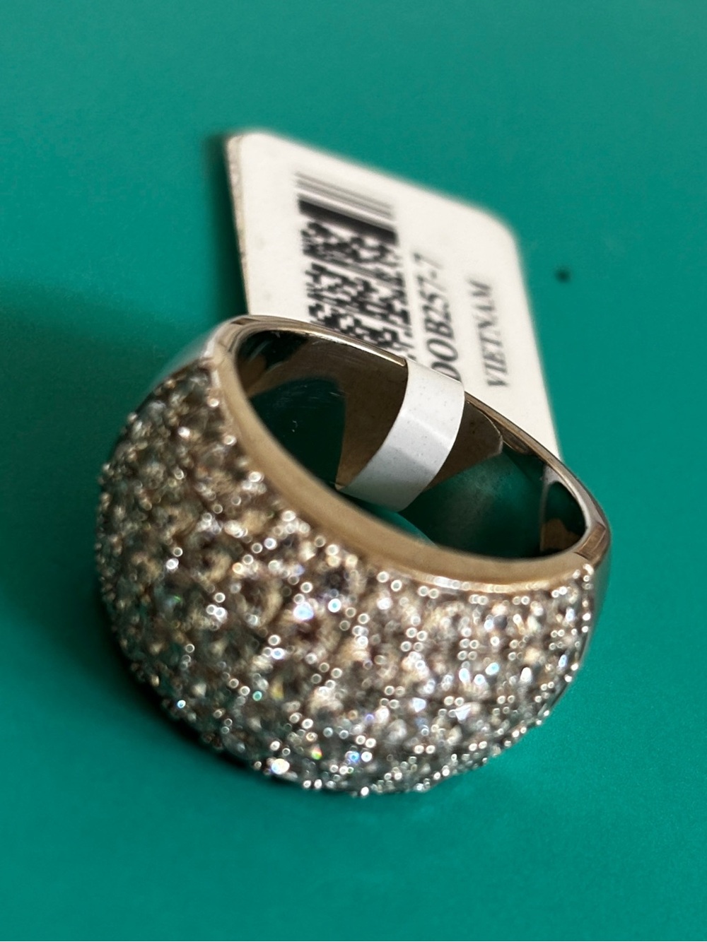 Bella Luce Platinum over 925 Sterling Silver Dome Ring 55 Cubic Zirconia Sz 7